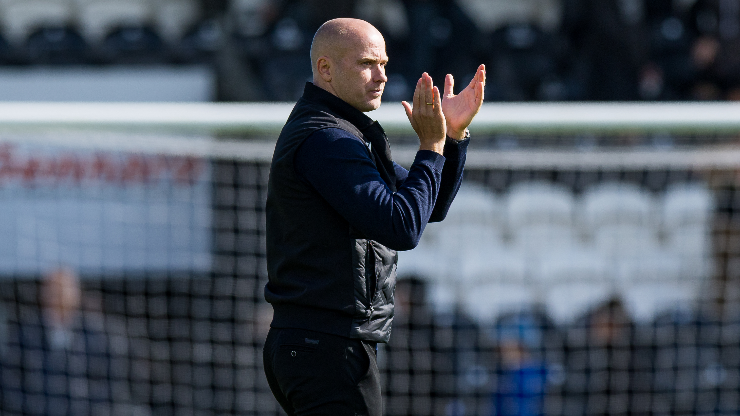 Jens Berthel Askou reacts to draw in Paisley