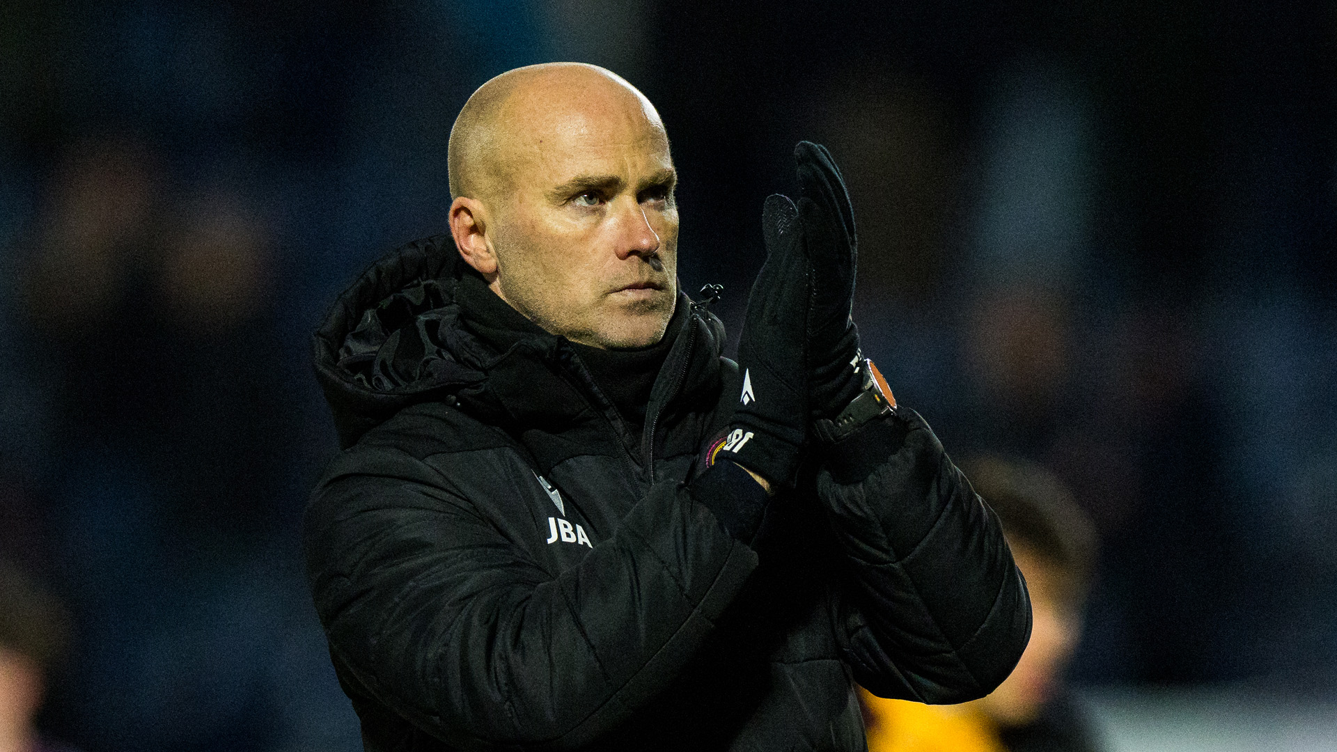 Jens Berthel Askou reacts to Falkirk draw.