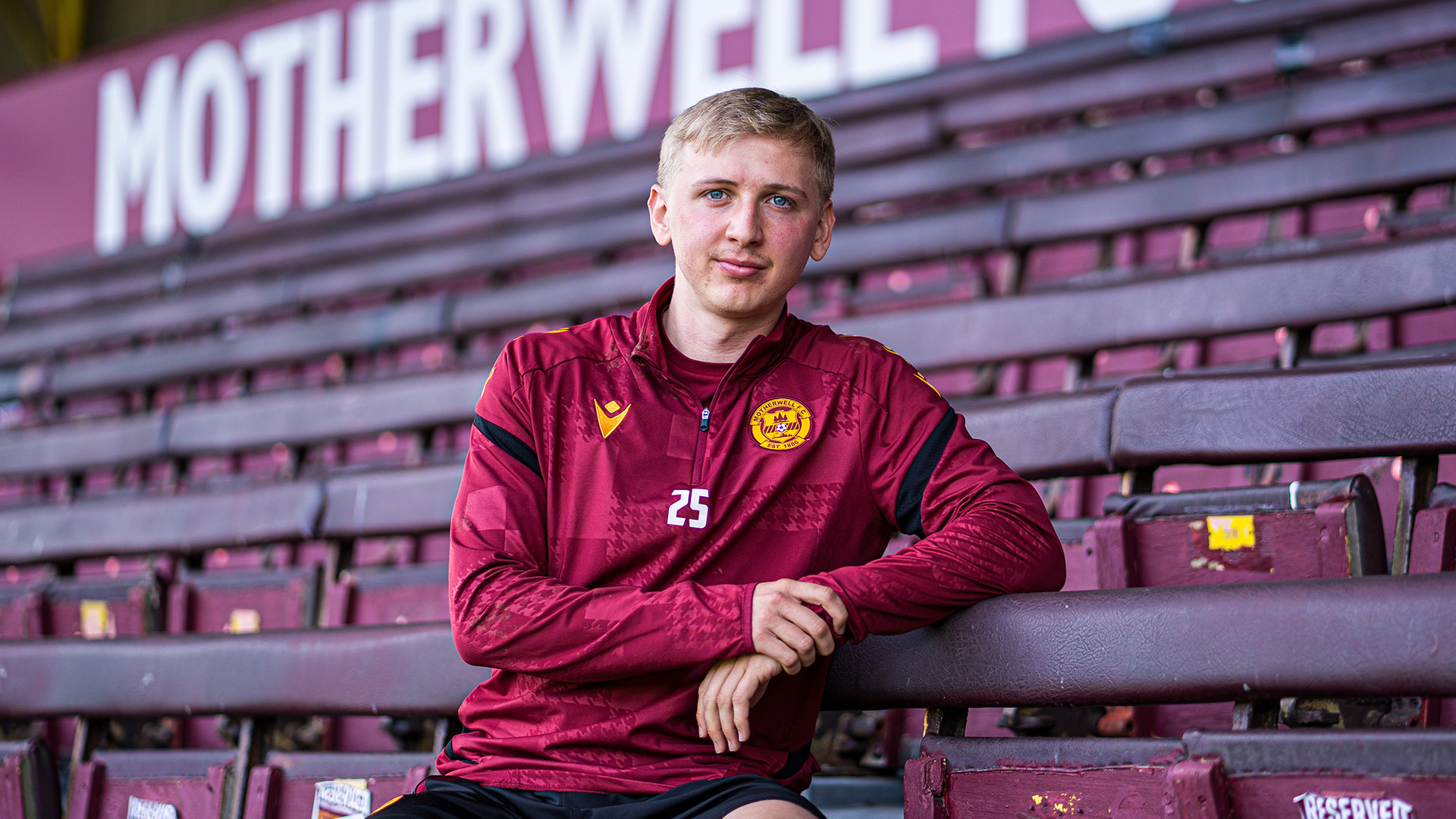 Oscar Priestman ahead of Falkirk