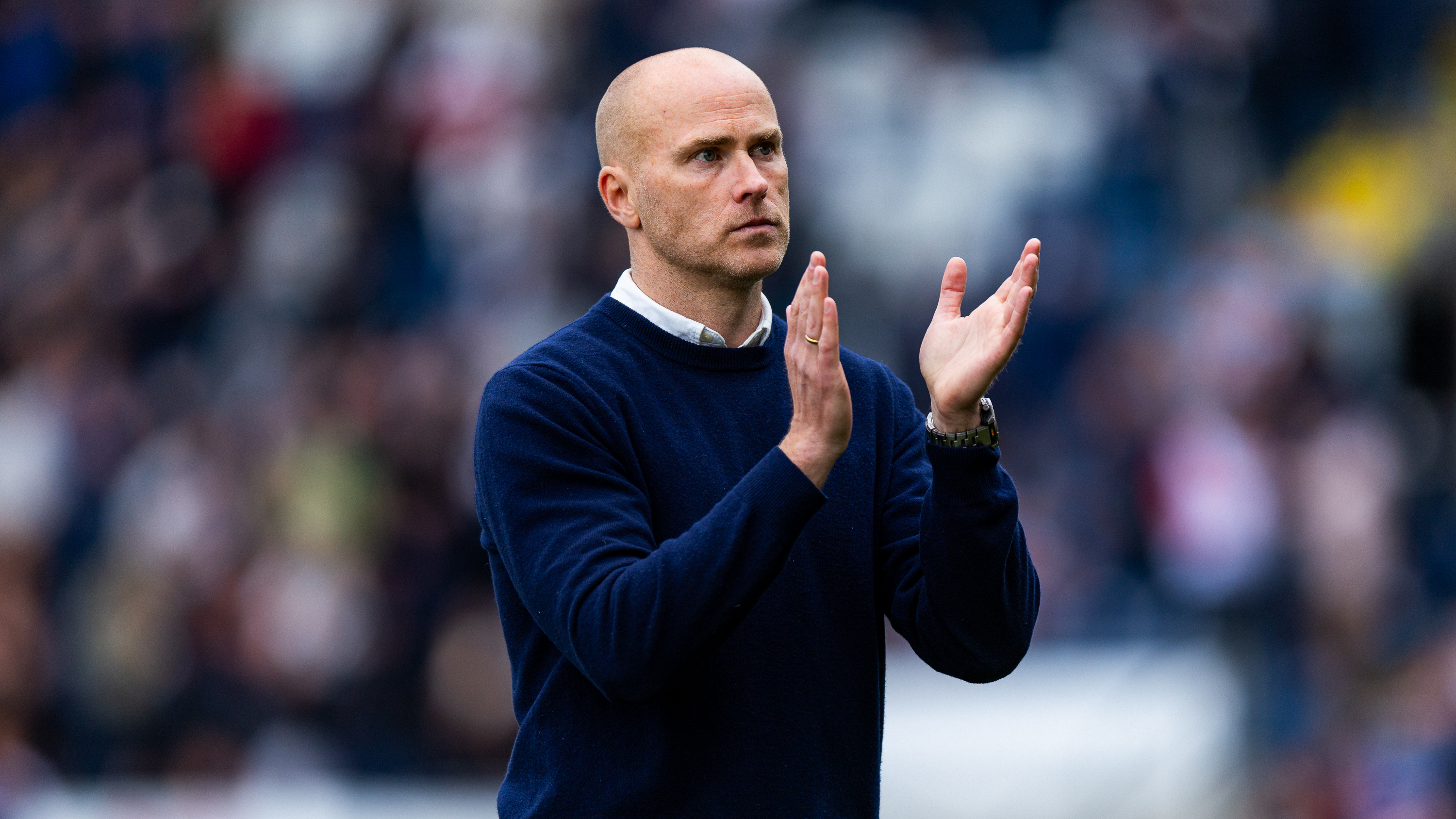 Jens Berthel Askou reacts to Falkirk defeat